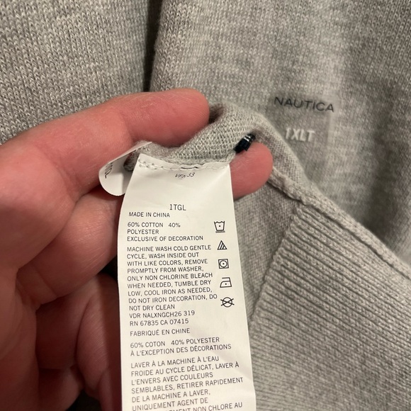 NWT Nautica Navtech L/S 1/4 Zip- Quarter Zip Sweater - Gray - Size Mens 1XLT - Picture 8 of 8